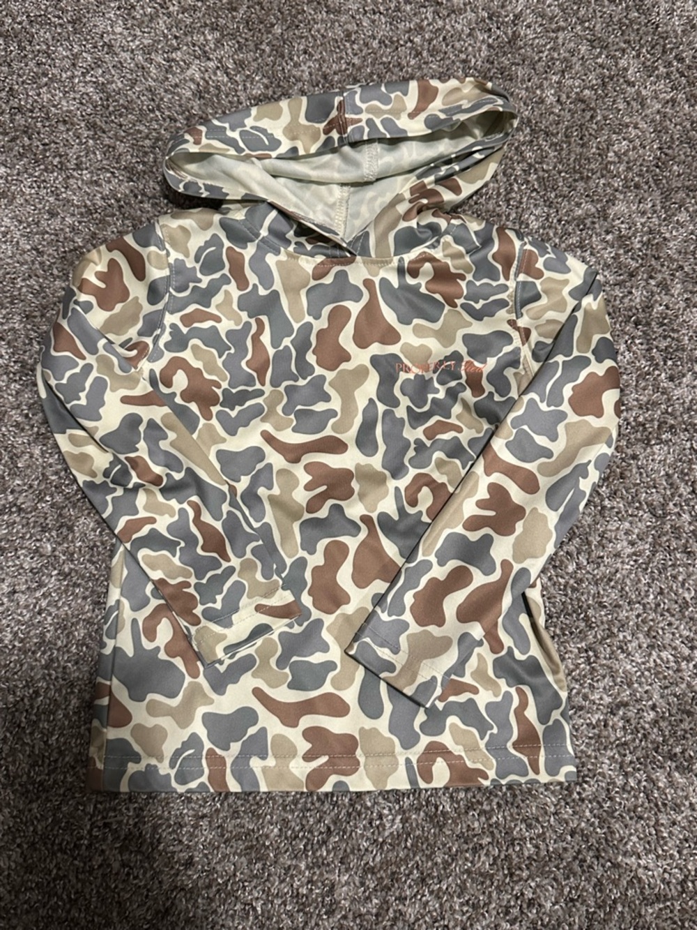 Kids Camo Hooded Sweatshirt - Tan & Brown